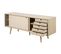 Buffet 5 Tiroirs Et 2 Portes Coulissantes En Panneaux De Particules - Beige