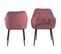 Lot De 2 Chaises De Salle à Manger Avec Accoudoirs Effet Velours - Rose Et Noir