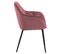 Lot De 2 Chaises De Salle à Manger Avec Accoudoirs Effet Velours - Rose Et Noir