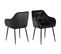 Lot De 2 Chaises De Salle à Manger Avec Accoudoirs Effet Velours - Marron Et Noir