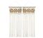 Lot De 2 Rideaux De Fils Détails Macramé Et Pompons - 90 X 200 Cm - Beige