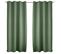 Lot De 2 Rideaux Occultants Basic à 8 Oeillets - Longueur 240 Cm X Largeur 140 Cm - Vert Argile