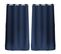 Lot De 2 Rideaux Unis Occultants Avec Oeillets - 140 X 240 Cm - Bleu Marine