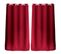 Lot De 2 Rideaux Unis Avec Oeillets - 140 X 240 Cm - Rouge