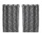 Lot De 2 Rideaux Folha Au Tissage Jacquard - 140 X 260 Cm - Noir Et Blanc