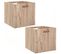 Lot De 2 Boîtes De Rangement Effet Bois En Mdf Mix N' Modul - L. 31 X L. 31 Cm - Beige, Effet Bois