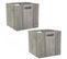 Lot De 2 Boîtes De Rangement Effet Bois En Mdf Mix N' Modul - L. 31 X L. 31 Cm - Gris Effet Bois