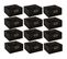 Lot De 12 Boites De Rangement En Tissu L.31 X H. 15 Cm - Noir