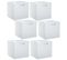 Lot De 6 Boîtes De Rangement Effet Bois En Mdf Mix N' Modul - L. 31 X L. 31 Cm - Blanc