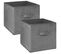 Lot De 2 Cubes De Rangement En Tissu L.31 X H. 15 Cm - Gris Foncé Chiné