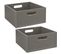 Lot De 2 Boîtes De Rangement Carrée En Mdf - L. 31 X H. 15 Cm - Vert De Gris