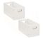 Lot De 2 Boîtes De Rangement Rectangulaire En Mdf - L. 31 X H. 15 Cm - Blanc