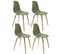 Lot De 4 Chaises Scandinave Phenix En Polypropylène Et Métal - Vert