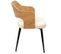 Lot De 2 Fauteuils De Table Assise Bouclette Loki En Contreplaqué Et Polyester - Beige Et Blanc