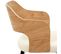 Lot De 2 Fauteuils De Table Assise Bouclette Loki En Contreplaqué Et Polyester - Beige Et Blanc