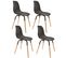 Lot De 4 Chaises Scandinave Phenix En Polypropylène Et Métal - Noir