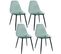 Lot De 4 Chaises Scandinave Transparentes Et Pieds En Métal - Vert