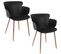 Lot De 2 Fauteuils Coque Lorens En Polypropylène Et Métal - Noir Et Marron