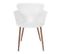 Lot De 2 Fauteuils Coque Lorens En Polypropylène Et Métal - Blanc Et Marron