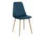 Lot De 4 Chaises En Polyester Effet Velours Et Pieds En Fer Roka - Bleu Canard