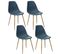 Lot De 4 Chaises Thao En Polypropylène Et Fer - Vert Navy