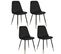 Lot De 4 Chaises Design Effet Velours Tyka - Noir