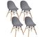 Lot De 4 Chaises Ezra En Polypropylène - Gris