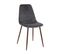 Lot De 4 Chaises Confortables En Polyester Effet Velours Et Pieds En Fer Roka - Gris Ardoise