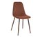 Lot De 4 Chaises Confortables En Polyester Effet Velours Et Pieds En Fer Roka - Rouge Terracotta