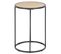 Table D'appoint Ou Bout De Canapé Rond En Mdf Et Métal Diam.40cm - Beige Et Noir