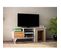 Meuble TV Avec 3 Niches De Rangement 1 Porte Abattante Et 3 Tables D'appoint Encastrable En Panneaux