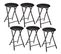 Lot De 6 Tabourets Pliants En Pvc - Noir