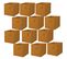 Lot De 12 Cubes De Rangement Pliables En Polypropylène Avec Poignée - 30x30x30cm - Jaune Ambre