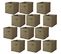 Lot De 12 Cubes De Rangement Pliables En Polypropylène Avec Poignée - 30x30x30cm - Vert Olive