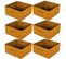 Lot De 6 Boites De Rangement Pliables En Polypropylène Avec Poignée - 30x30x15cm - Jaune Ambre