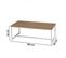 Table Basse Casa Blanca En Panneaux De Particules Et Métal - L.100 Cm X H.39 Cm - Beige Et Blanc