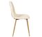 Lot De 4 Chaises Faro Tissu Et Pieds Métal Imitation Bois - Beige