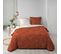 Parure De Lit Jay - 100% Coton - 240 X 260 Cm - Terracotta Et Or