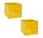 Lot De 2 Boîtes De Rangement Design Velours Mix N' Modul - L. 31 X L. 31 Cm - Jaune