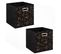 Lot De 2 Boites De Rangement En Tissu Casual - 31x31x31cm - Noir