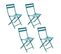 Lot De 4 Chaises De Jardin Pliables En Métal Greensboro - Bleu Canard