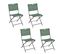 Lot De 4 Chaises De Jardin Pliables Modula - Vert Olive Et Gris Graphite