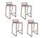 Lot De 4 Tabourets De Bar Extérieur En Aluminium Bilbao - Beige