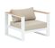 Fauteuil De Salon De Jardin En Aluminium Et Accoudoirs Acacia Emperia - Blanc