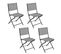 Lot De 4 Chaises De Jardin Pliables Modula - Galet Et Graphite