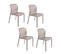 Lot De 4 Chaises De Jardin En Polypropylène Sienne - Gris