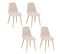 Lot De 4 Chaises Loka En Tissu - Beige