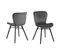 Lot De 2 Chaises Lucie En Velours Et Bois - Gris Et Noir