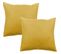 Lot De 2 Taies D’oreiller  Pur Coton Teint Lavé 63 Fils/cm² Vent Du Sud -  Curry - 65 X 65 Cm