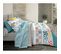 Pack Complet Bluberry Blue Housse De Couette Pour Lit 140 X 190 Cm 100% Coton / 57 Fils/cm²